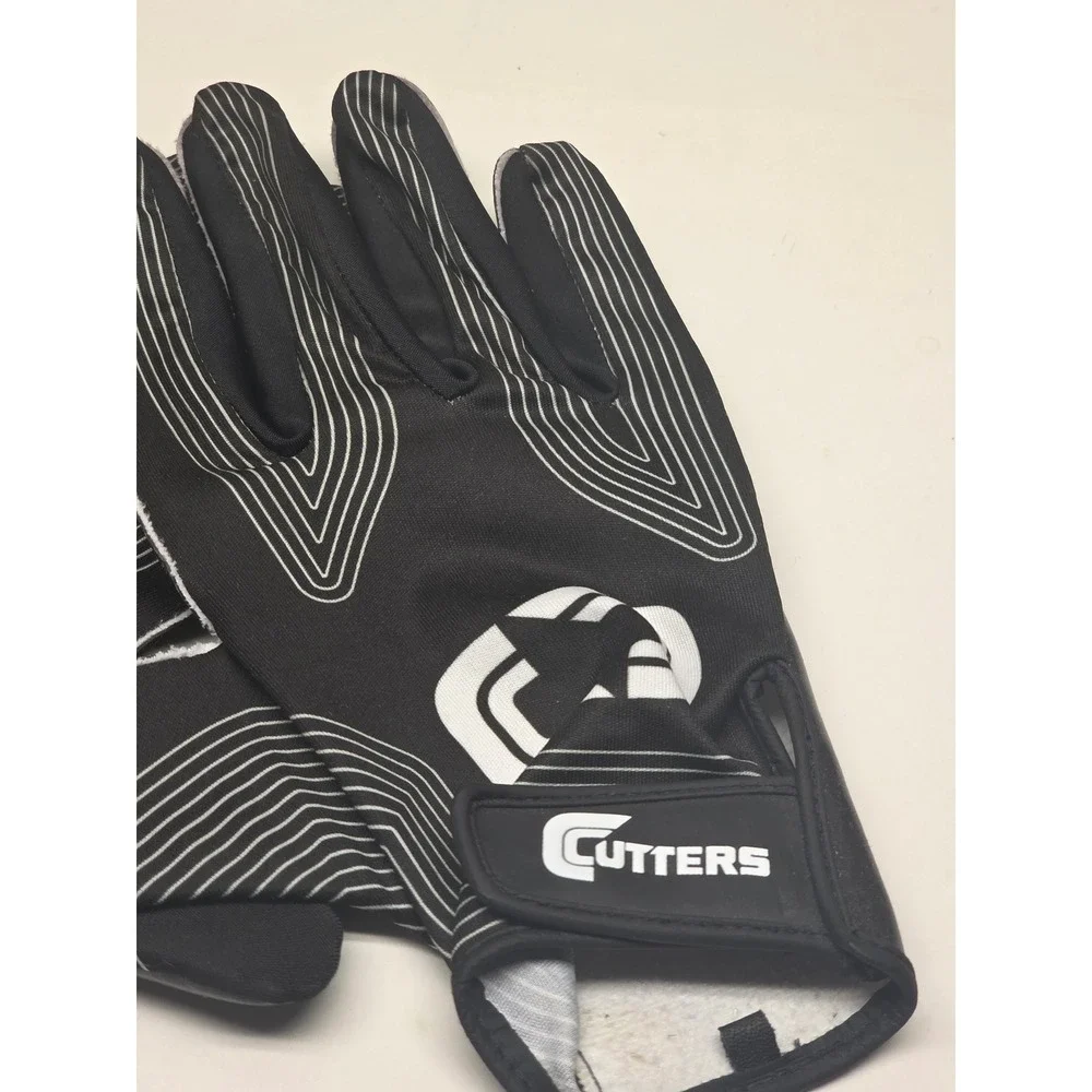 Cutters‎ Epic Receiver Football Gloves Youth L/XL Black White CG90630 Grip Gear